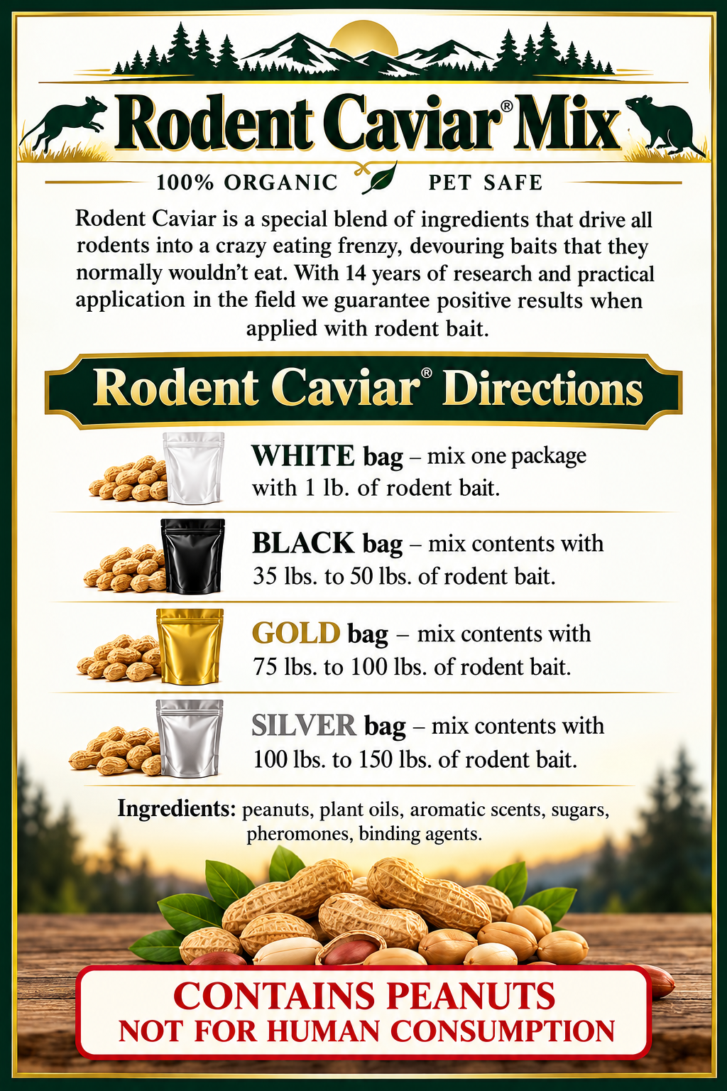 Rodent Caviar® Mix — Gold Bag (16 oz)
